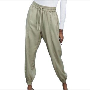 ZARA Tan Cream Neutral Casual Elastic Waist Pull on Pants Joggers- S